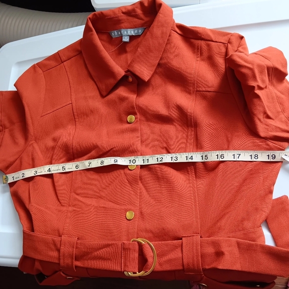 Sharagano Lepore shirt dress, size 10, snap buttons, short sleeves. - Picture 5 of 16